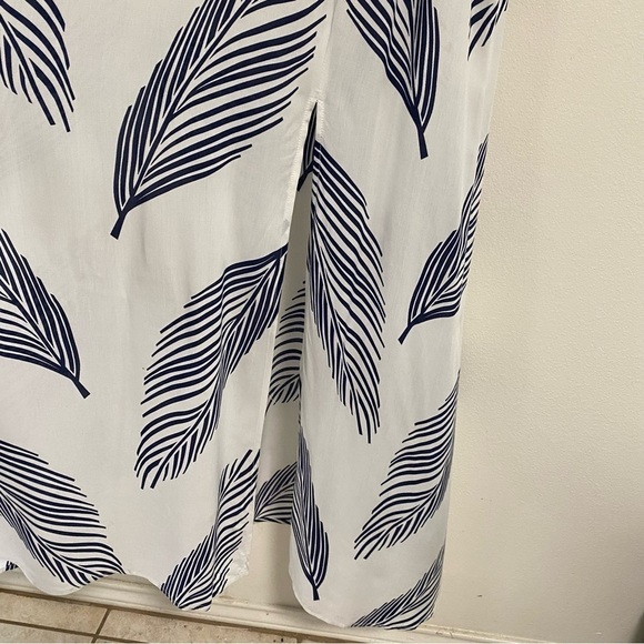 Lulus Dress Women’s Size Medium Sign of the Times Blue Leaf Print Maxi Dress - Picture 7 of 15